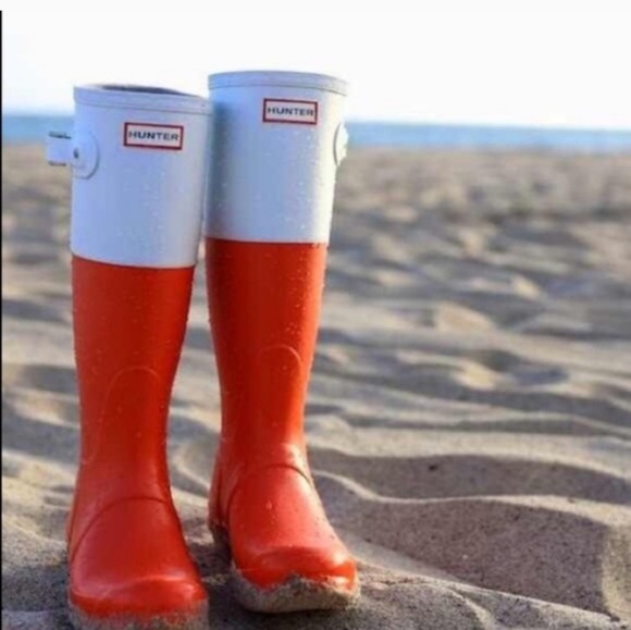 hunter color block rain boots